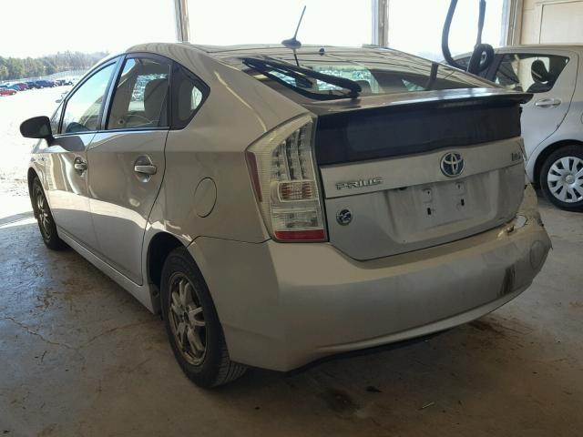 JTDKN3DU7A0014200 - 2010 TOYOTA PRIUS SILVER photo 3