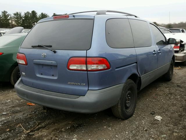 4T3ZF19C03U516576 - 2003 TOYOTA SIENNA CE BLUE photo 4