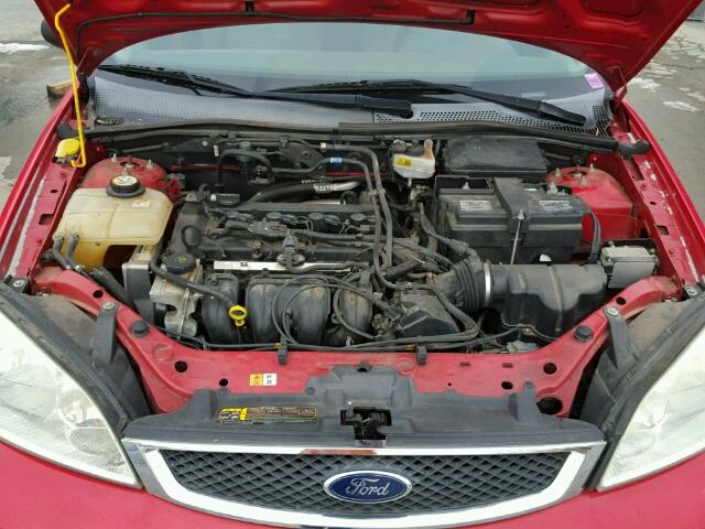 1FAFP34N27W153912 - 2007 FORD FOCUS ZX4 RED photo 7