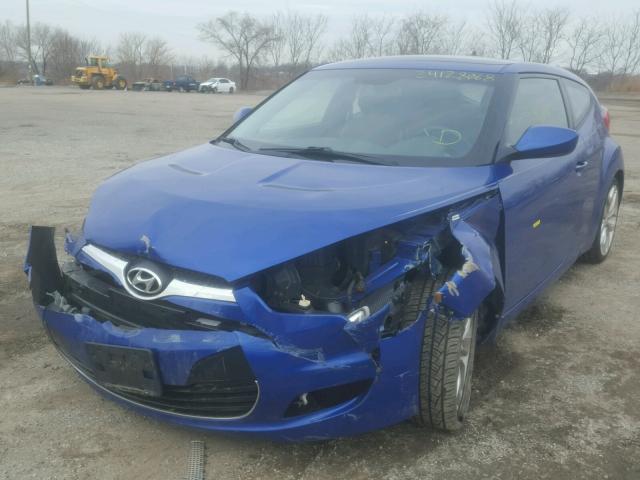 KMHTC6AD0CU053170 - 2012 HYUNDAI VELOSTER B BLUE photo 2