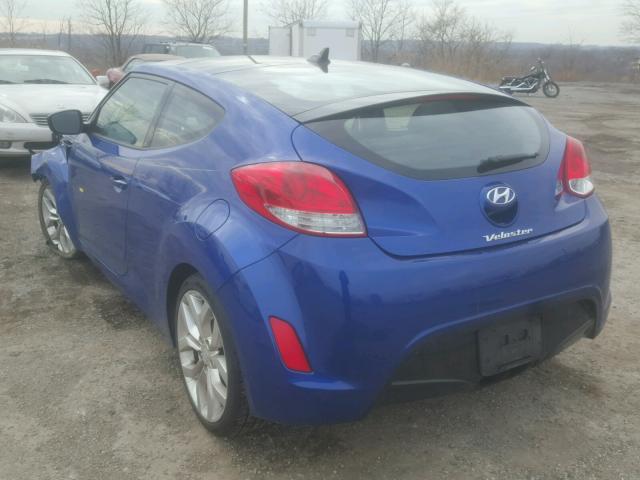 KMHTC6AD0CU053170 - 2012 HYUNDAI VELOSTER B BLUE photo 3