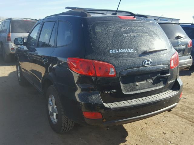 5NMSG13D78H131351 - 2008 HYUNDAI SANTA FE G BLACK photo 3