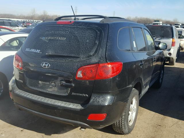 5NMSG13D78H131351 - 2008 HYUNDAI SANTA FE G BLACK photo 4