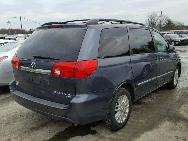 5TDBK22C48S012750 - 2008 TOYOTA SIENNA XLE BLUE photo 4