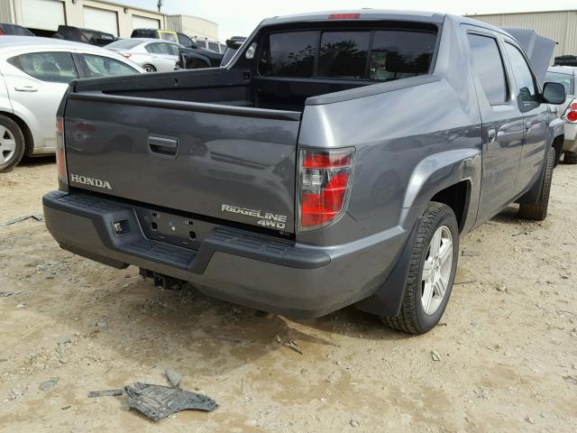 5FPYK1F57CB002069 - 2012 HONDA RIDGELINE GRAY photo 4