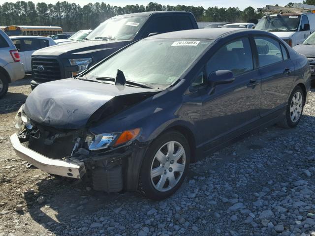 1HGFA16568L007126 - 2008 HONDA CIVIC LX BLUE photo 2