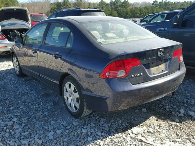 1HGFA16568L007126 - 2008 HONDA CIVIC LX BLUE photo 3