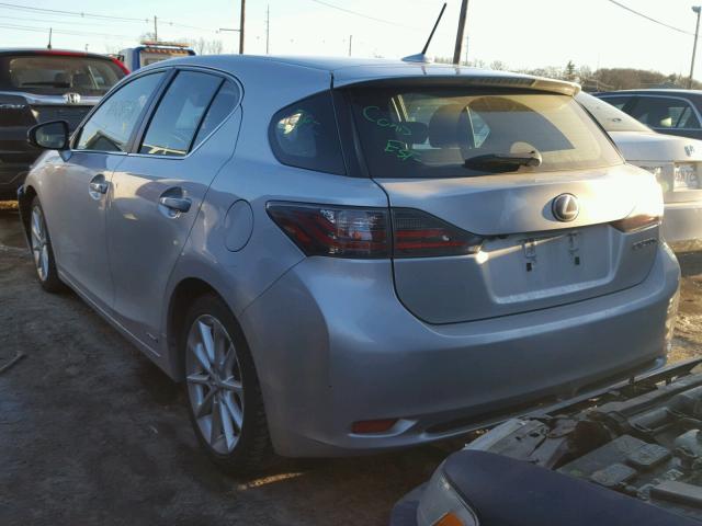 JTHKD5BH6D2144108 - 2013 LEXUS CT 200 SILVER photo 3