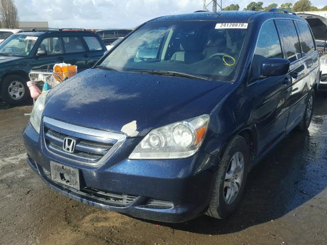 5FNRL38477B024217 - 2007 HONDA ODYSSEY EX BLUE photo 2