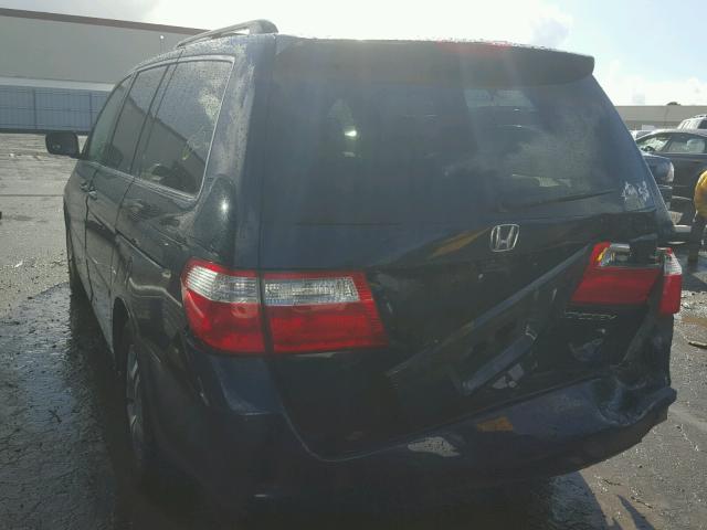 5FNRL38477B024217 - 2007 HONDA ODYSSEY EX BLUE photo 3