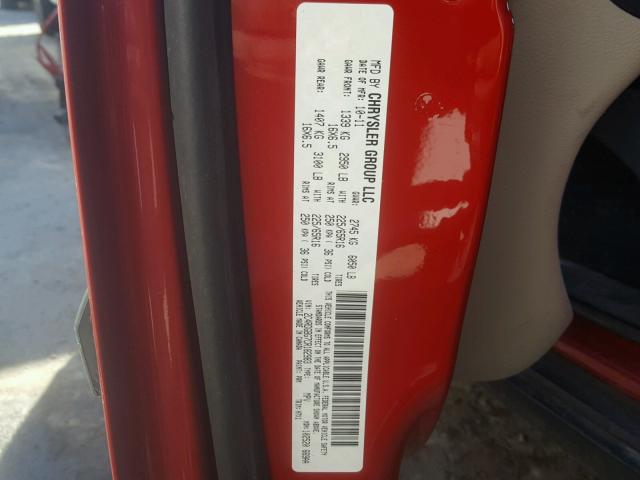 2C4RDGBG7CR182983 - 2012 DODGE GRAND CARA RED photo 10