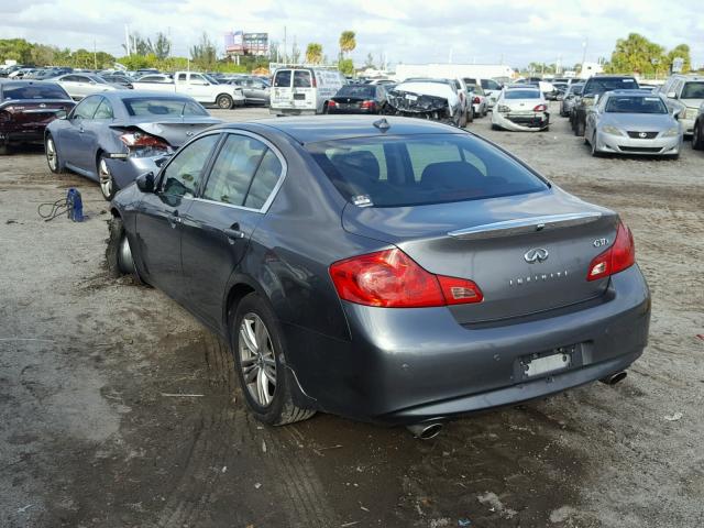 JN1CV6AR4DM752574 - 2013 INFINITI G37 GRAY photo 3