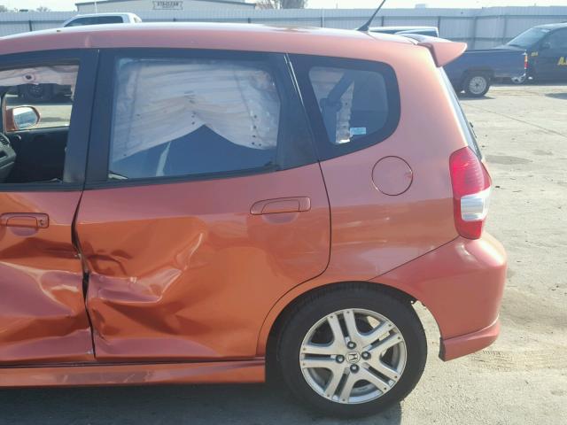 JHMGD38667S043820 - 2007 HONDA FIT S ORANGE photo 10