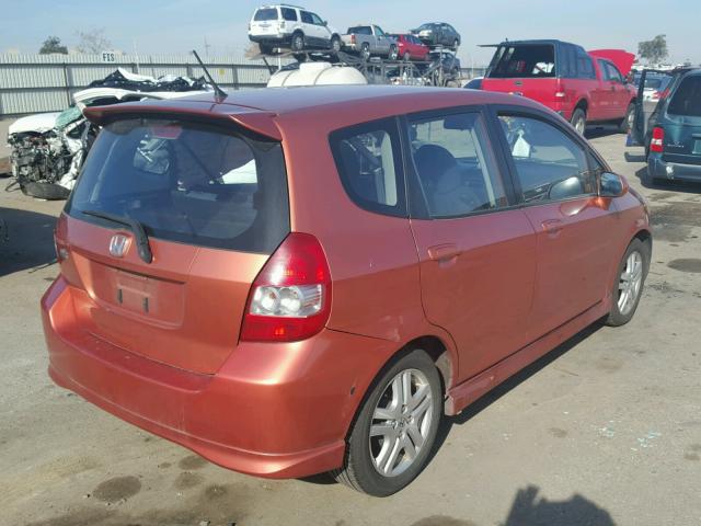 JHMGD38667S043820 - 2007 HONDA FIT S ნარინჯისფერი ფოტო 4