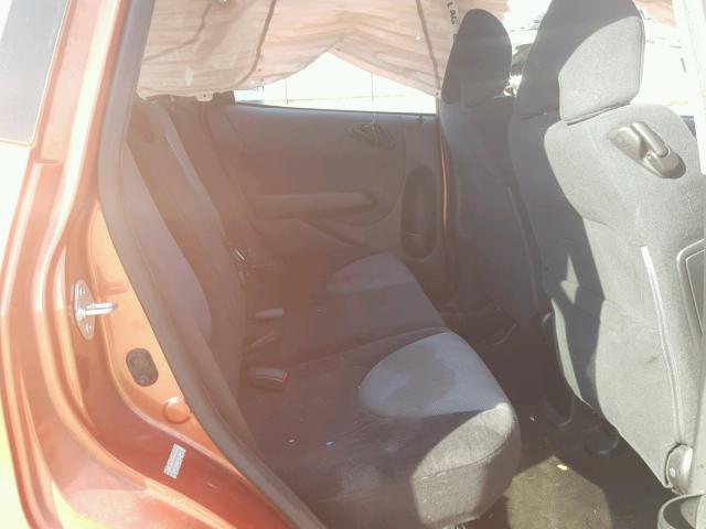 JHMGD38667S043820 - 2007 HONDA FIT S ORANGE photo 6