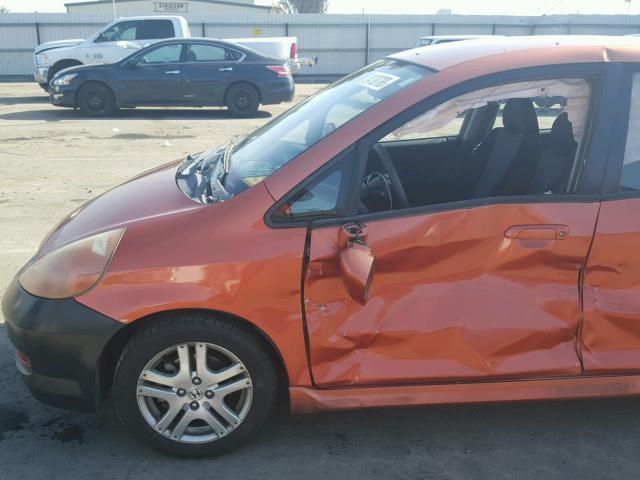 JHMGD38667S043820 - 2007 HONDA FIT S ORANGE photo 9