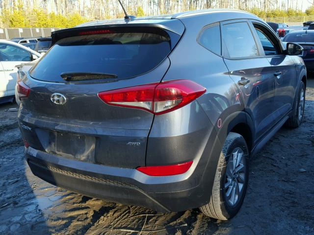 KM8J3CA46HU293496 - 2017 HYUNDAI TUCSON LIM GRAY photo 4