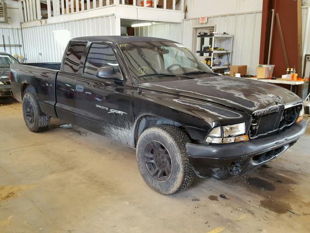 1B7GL22X81S148494 - 2001 DODGE DAKOTA BLACK photo 1