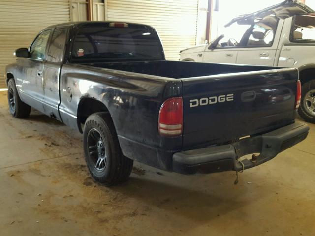 1B7GL22X81S148494 - 2001 DODGE DAKOTA BLACK photo 3