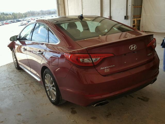 5NPE34AF2FH073342 - 2015 HYUNDAI SONATA SPO BURGUNDY photo 3