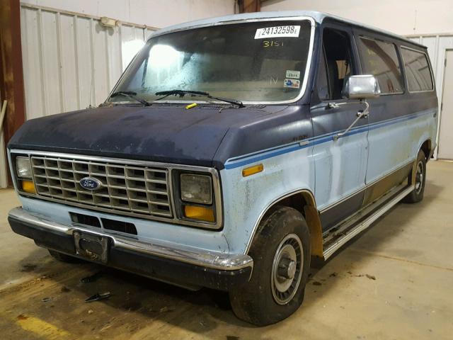 1FMEE11H4HHB93151 - 1987 FORD ECONOLINE BLUE photo 2