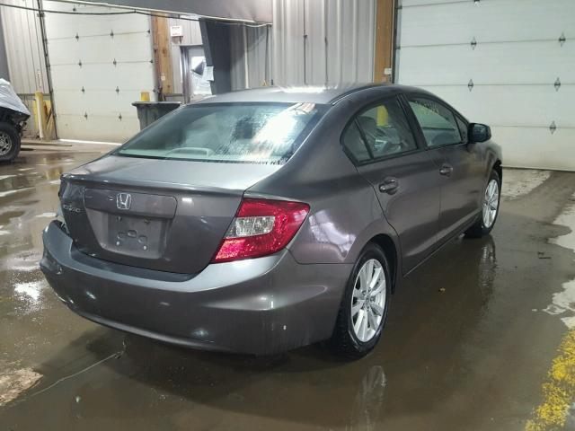 19XFB2F89CE300807 - 2012 HONDA CIVIC EX ნაცრისფერი ფოტო 4