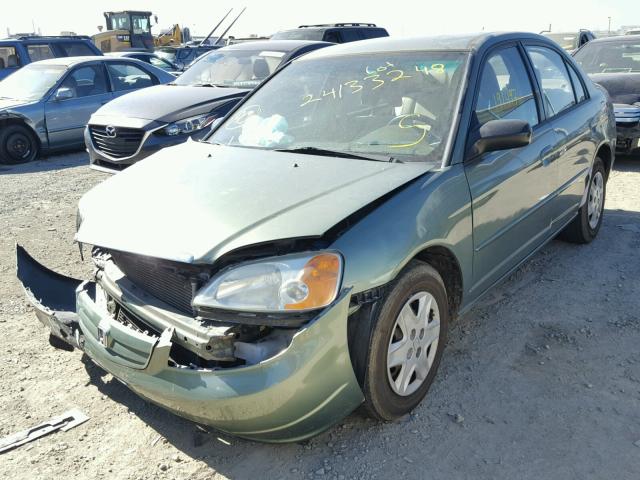 2HGES16503H607767 - 2003 HONDA CIVIC LX GREEN photo 2