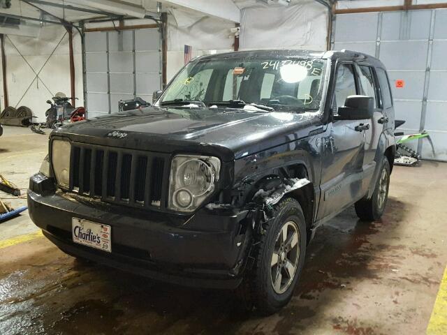 1J8GN28KX8W164181 - 2008 JEEP LIBERTY SP BLACK photo 2