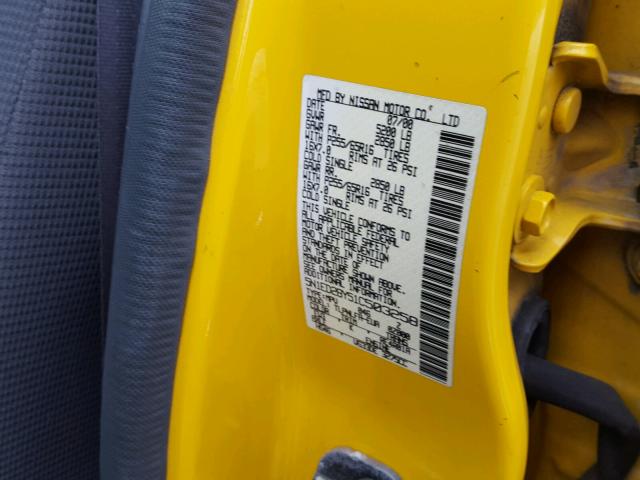 5N1ED28Y51C503258 - 2001 NISSAN XTERRA XE YELLOW photo 10