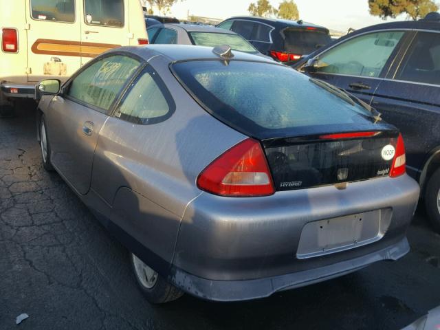 JHMZE147X2T000237 - 2002 HONDA INSIGHT GRAY photo 3