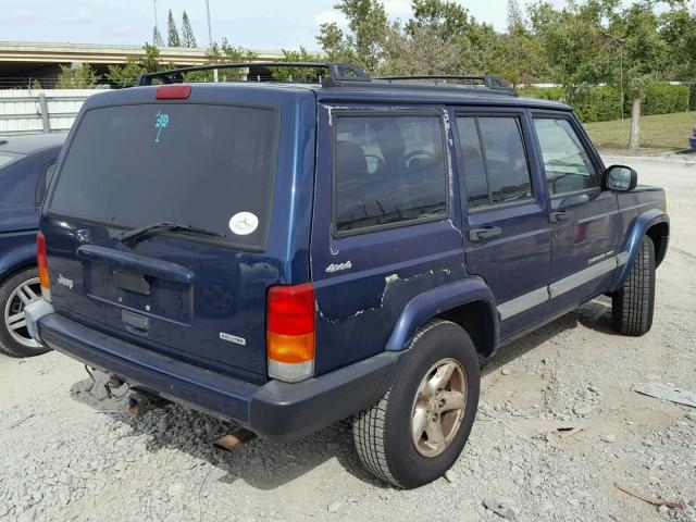 1J4FF48S3YL166555 - 2000 JEEP CHEROKEE S BLUE photo 4