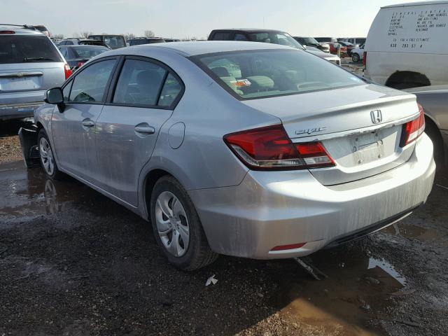 19XFB2F50DE055631 - 2013 HONDA CIVIC LX SILVER photo 3