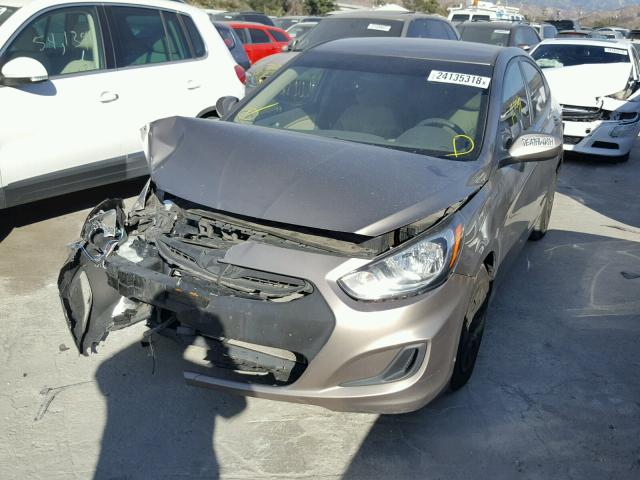 KMHCT4AE5DU395289 - 2013 HYUNDAI ACCENT GLS BROWN photo 2