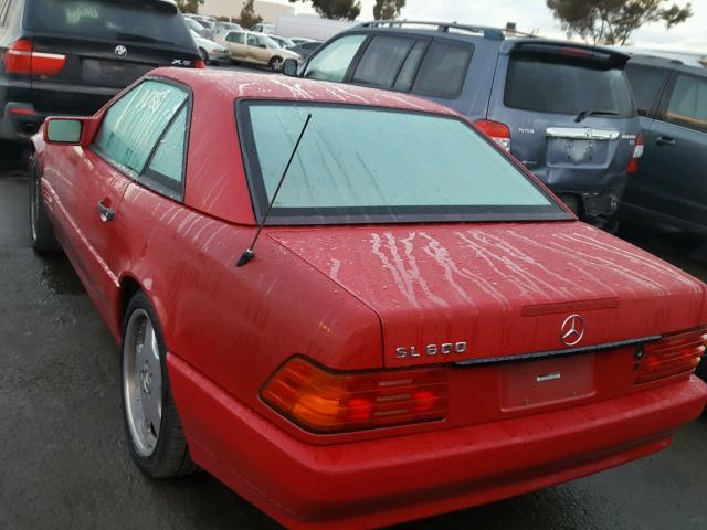 WDBFA76E9SF120137 - 1995 MERCEDES-BENZ SL 600 RED photo 3