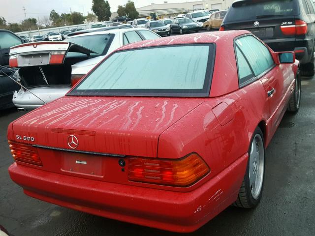 WDBFA76E9SF120137 - 1995 MERCEDES-BENZ SL 600 RED photo 4