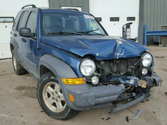 1J4GL48K05W534844 - 2005 JEEP LIBERTY SP BLUE photo 1