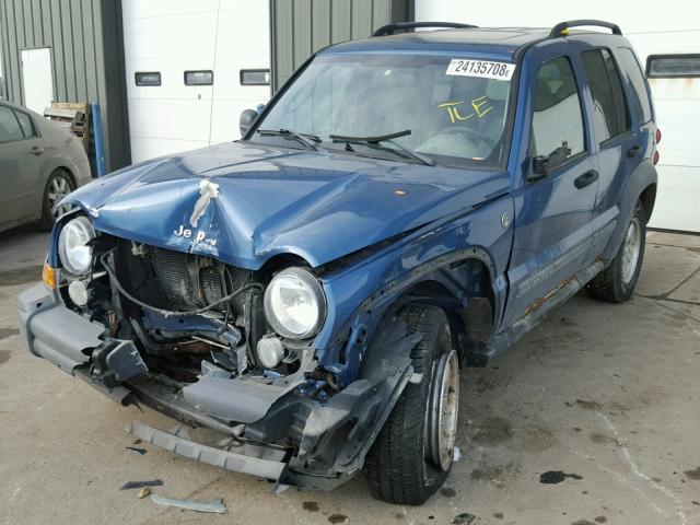 1J4GL48K05W534844 - 2005 JEEP LIBERTY SP BLUE photo 2