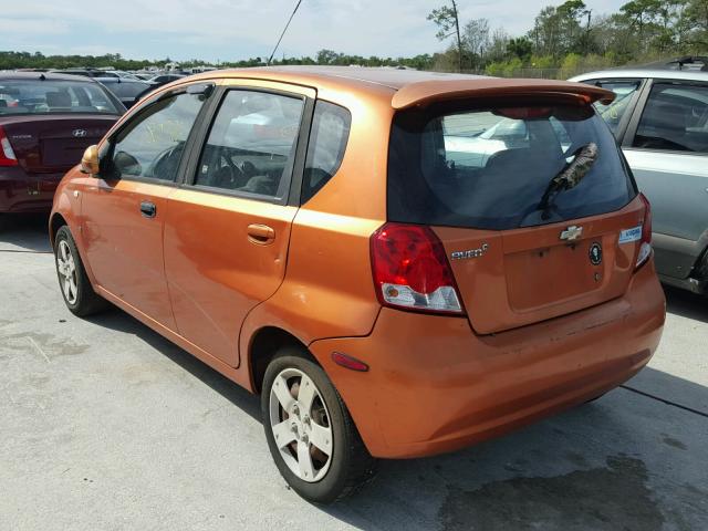 KL1TD66677B760173 - 2007 CHEVROLET AVEO BASE ORANGE photo 3