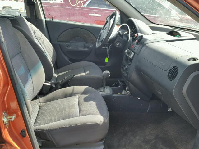 KL1TD66677B760173 - 2007 CHEVROLET AVEO BASE Turuncu fotoğraf 5