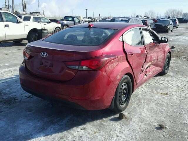 5NPDH4AE0GH696092 - 2016 HYUNDAI ELANTRA SE RED photo 4