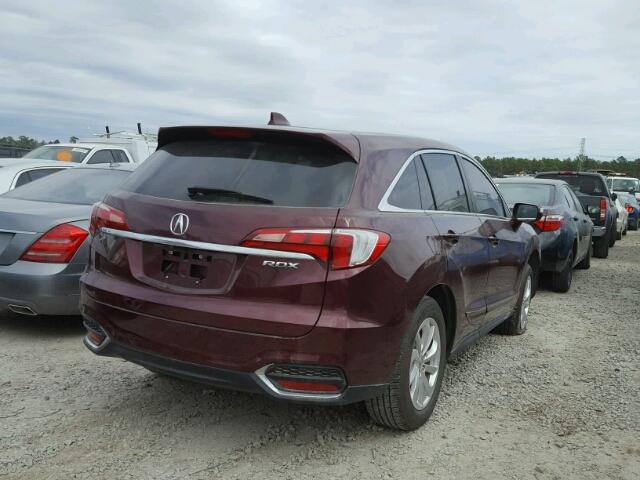 5J8TB3H32GL013480 - 2016 ACURA RDX BASE MAROON photo 4