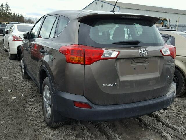 2T3ZFREV0DW020345 - 2013 TOYOTA RAV4 LE BROWN photo 3