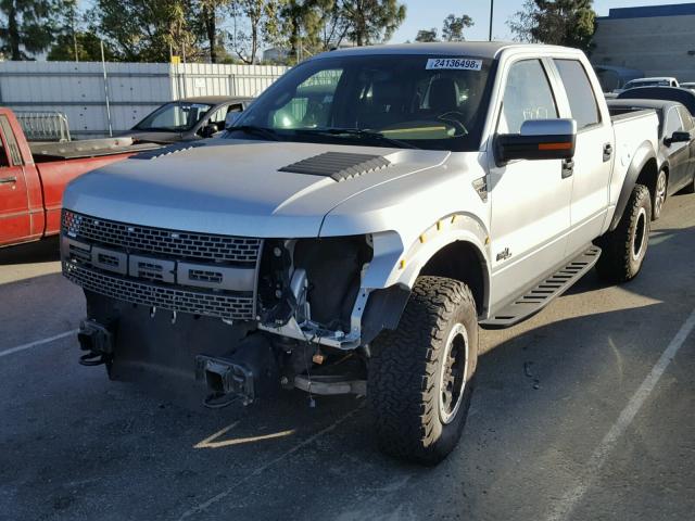 1FTFW1R64EFC42896 - 2014 FORD F150 SVT R SILVER photo 2