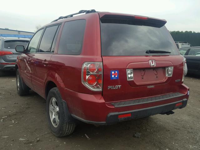 5FNYF18596B020717 - 2006 HONDA PILOT EX RED photo 3