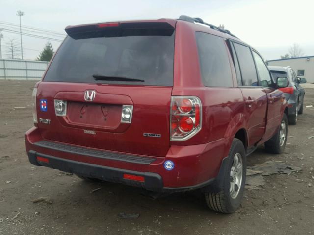 5FNYF18596B020717 - 2006 HONDA PILOT EX RED photo 4