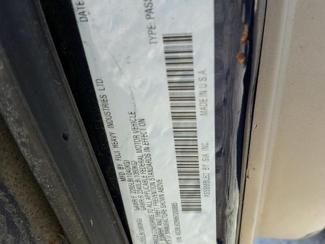 4S3BL626667200885 - 2006 SUBARU LEGACY 2.5 BLUE photo 10