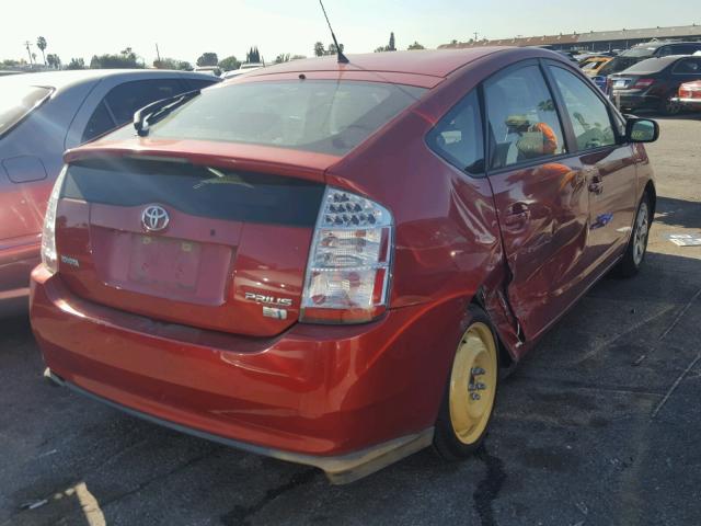 JTDKB20U693492112 - 2009 TOYOTA PRIUS RED photo 4