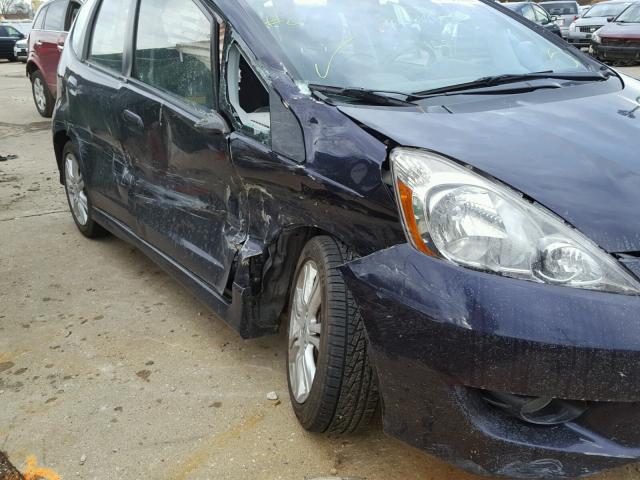 JHMGE88479S075624 - 2009 HONDA FIT SPORT BLUE photo 9