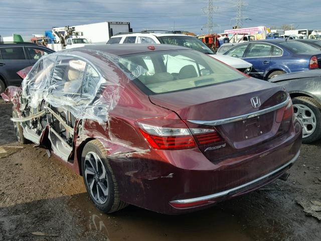 1HGCR2F06HA029810 - 2017 HONDA ACCORD EX MAROON photo 3