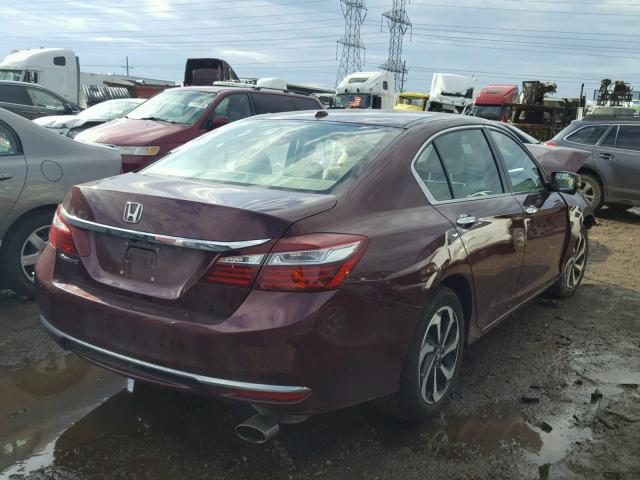 1HGCR2F06HA029810 - 2017 HONDA ACCORD EX MAROON photo 4